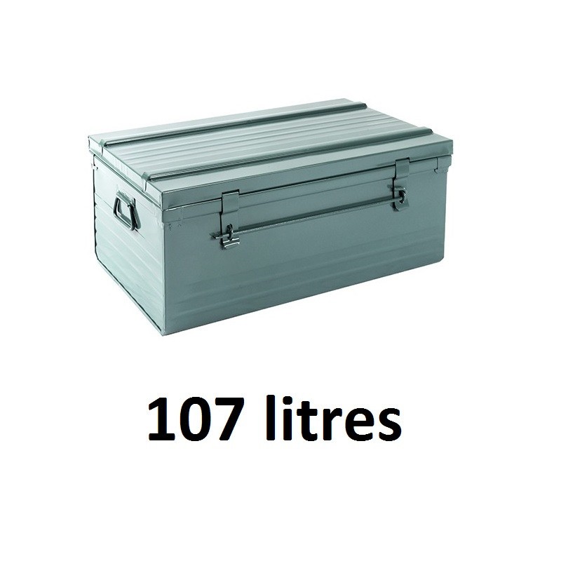 Malle cantine en acier 107 litres - 80x45x36 cm de chez HERMENT - Latour  Tentes et Camping